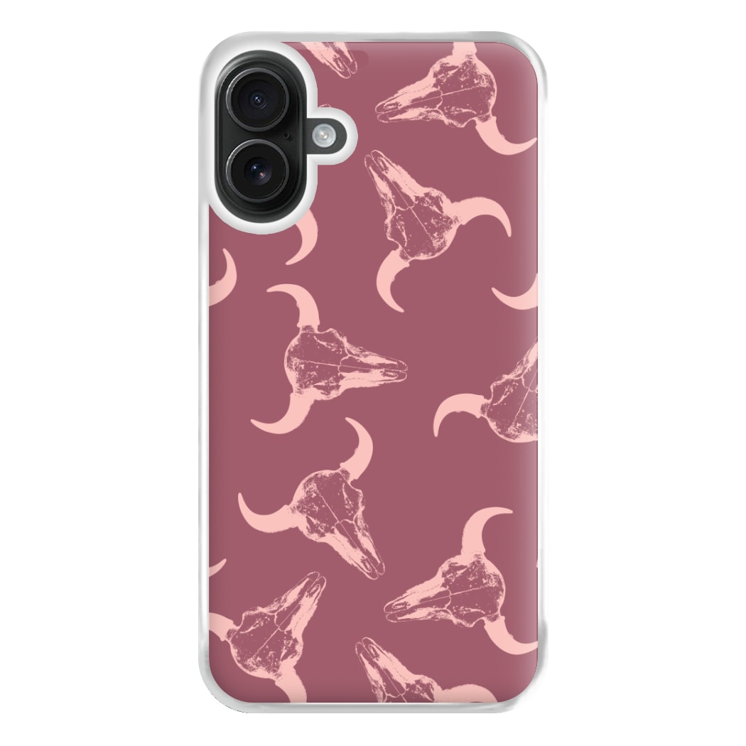 Pastel Skulls Pattern Phone Case for iPhone 16 Plus