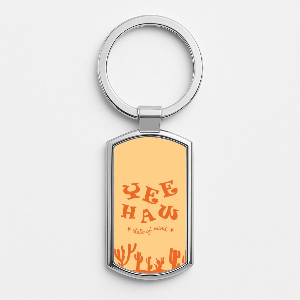 Yee-Haw State Of Mind Silver Keyring