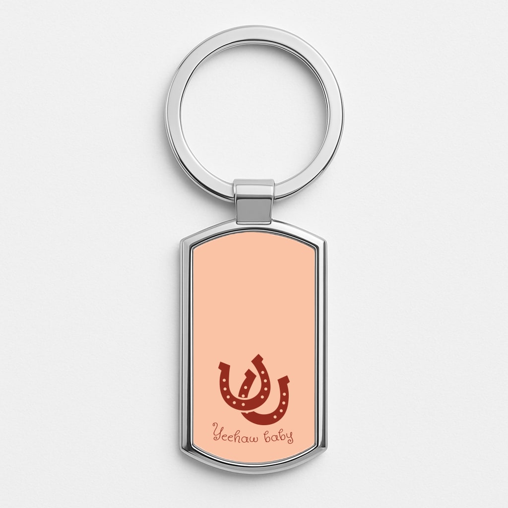 Yee-Haw Baby Silver Keyring