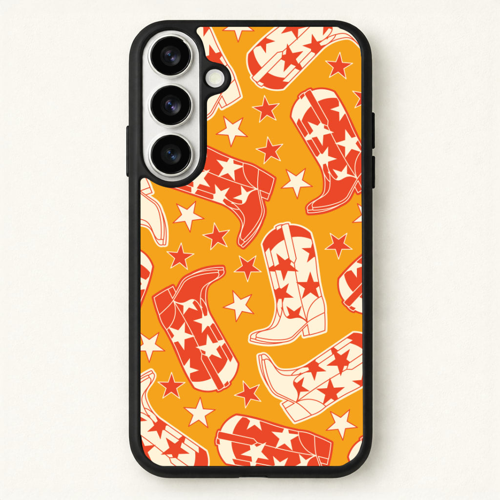 Cartoon Cowboy Boots And Stars Pattern Phone Case for Galaxy S26