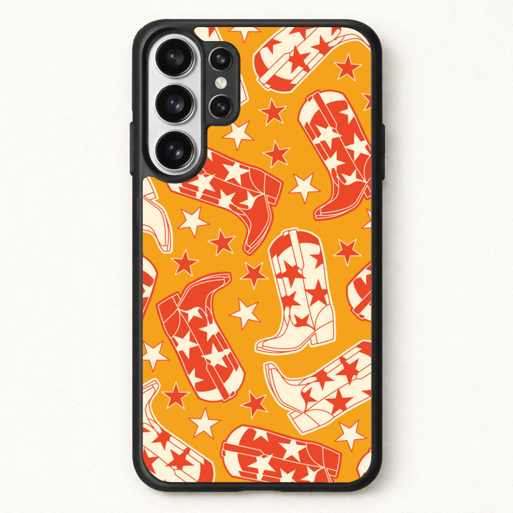 Cartoon Cowboy Boots And Stars Pattern Phone Case for Galaxy S26 Ultra