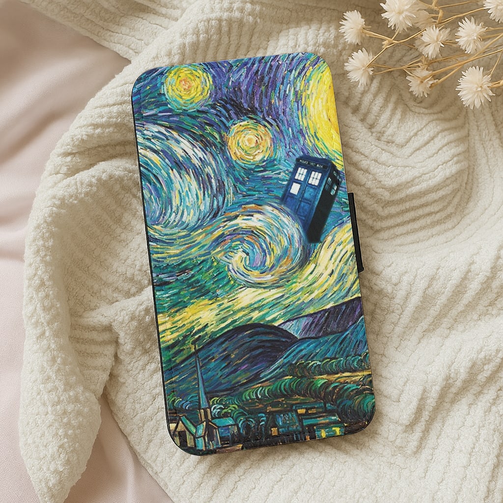 Starry Night Tardis Wallet Phone Case