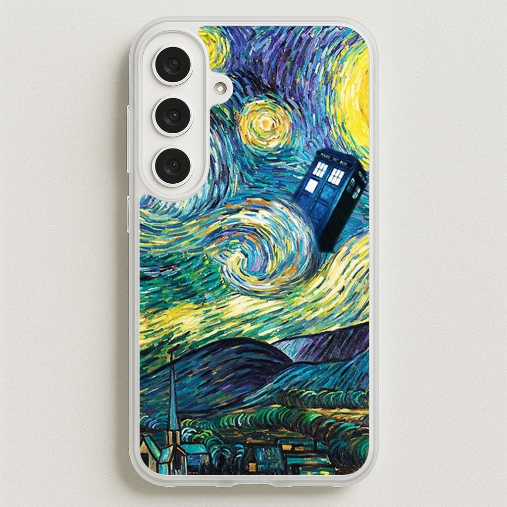 Starry Night Tardis Phone Case for Galaxy S25FE