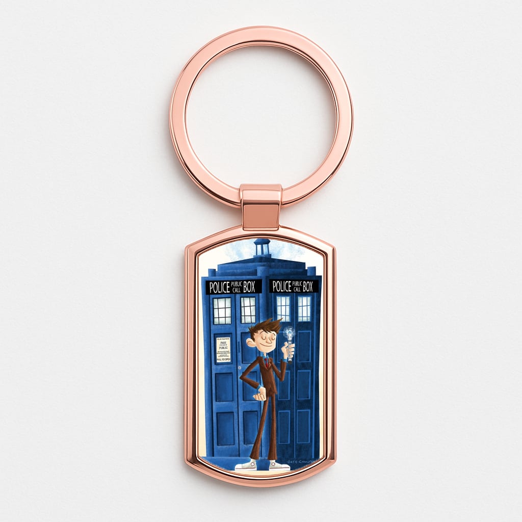The Tenth Doctor Rose Gold Keyring