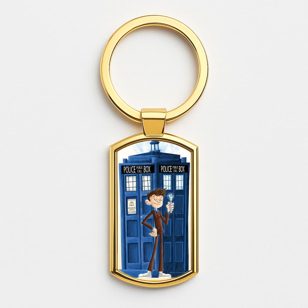 The Tenth Doctor Gold Keyring