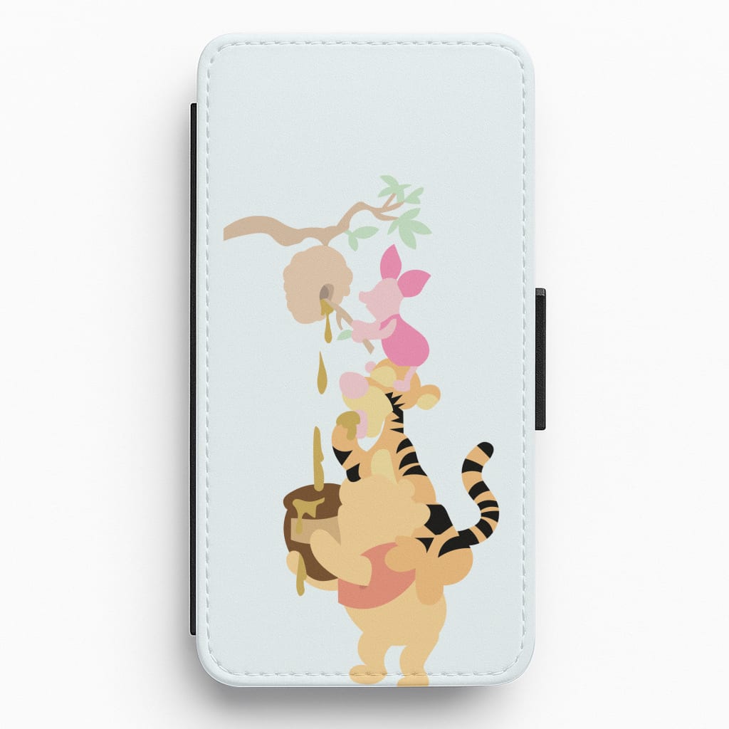 Bouncing Tiger , Piglet , Yellow Bear Flip / Wallet Phone Case