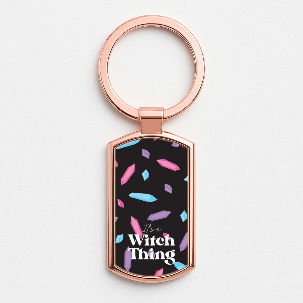 It's A Witch Thing Pattern Rose Gold Keyring