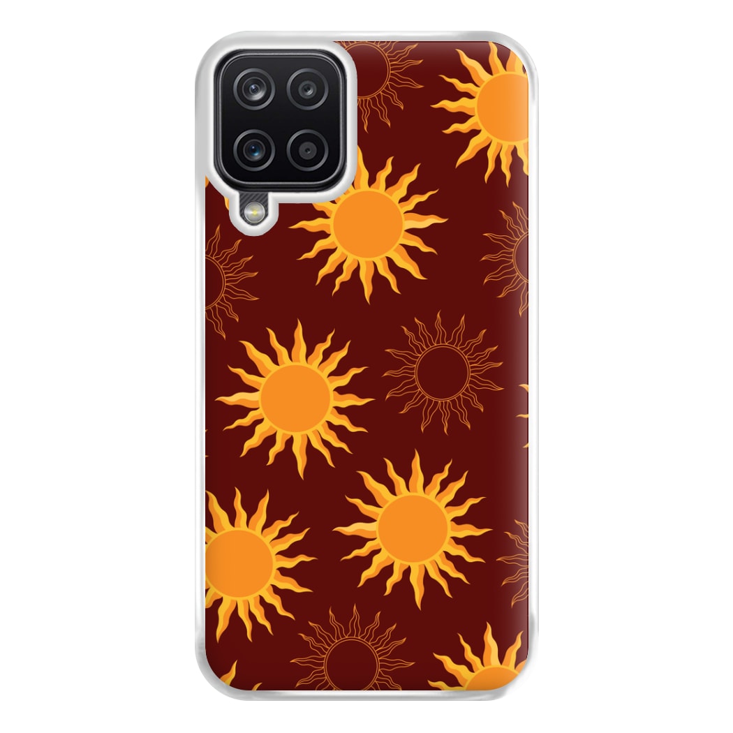 Vintage Sun Pattern Phone Case for Galaxy A12