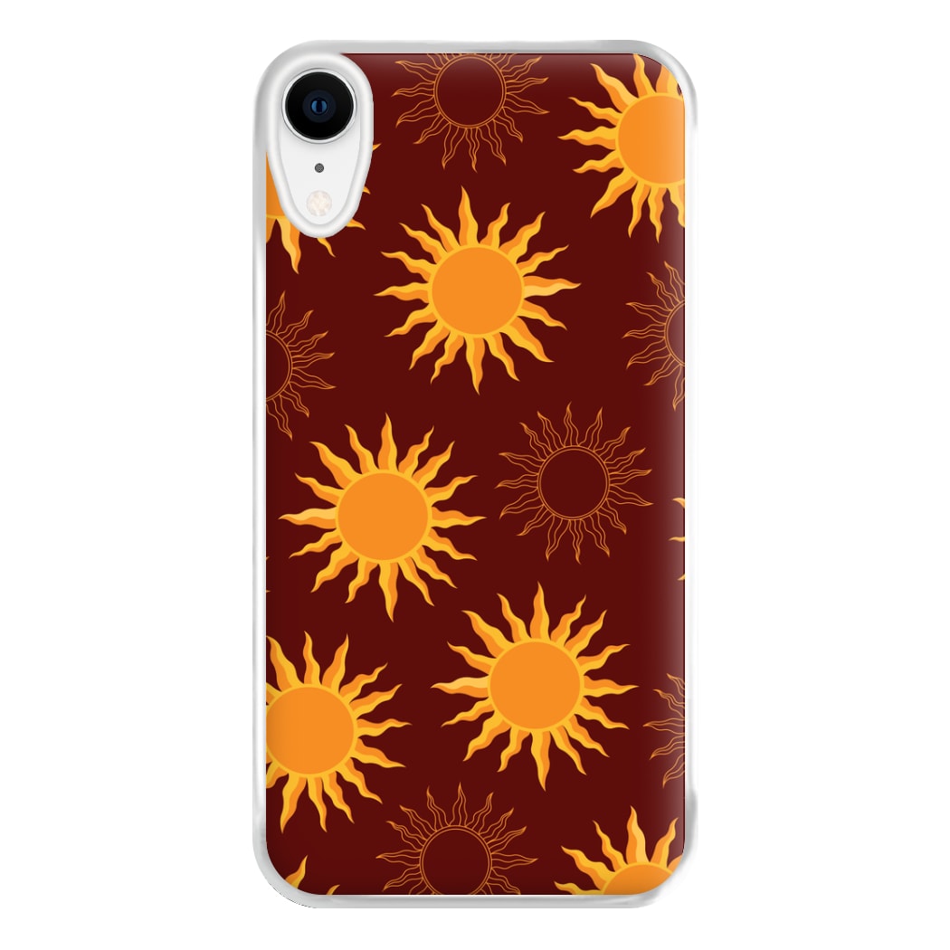 Vintage Sun Pattern Phone Case for iPhone XR