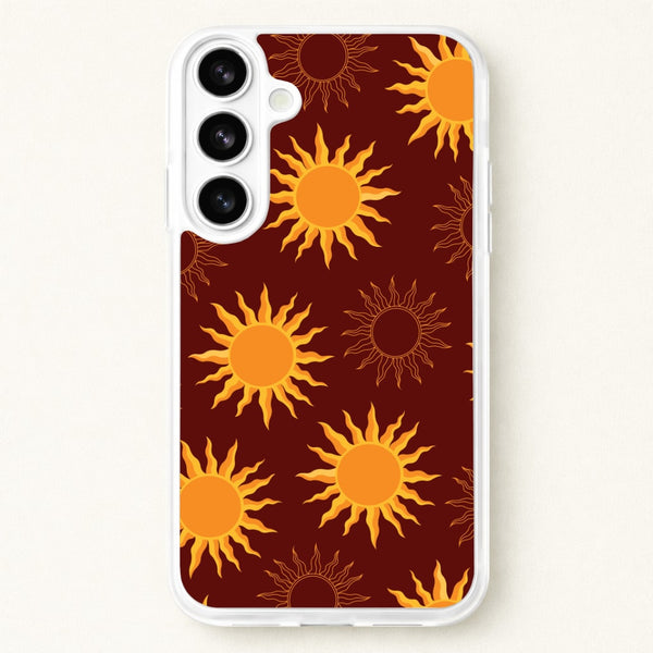 Vintage Sun Pattern Phone Case for Galaxy S26 Plus