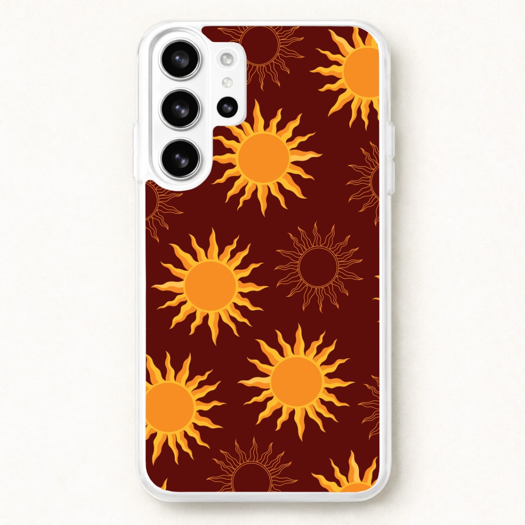 Vintage Sun Pattern Phone Case for Galaxy S26 Ultra