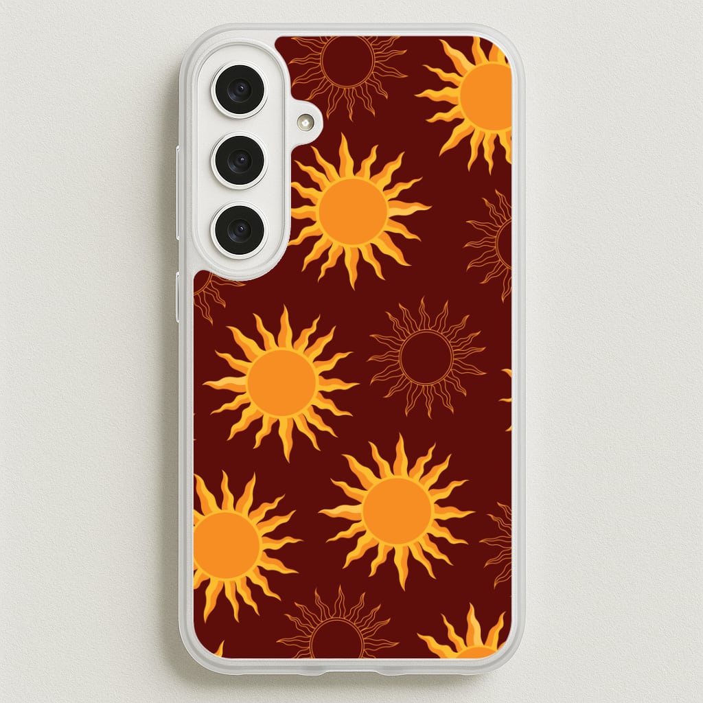 Vintage Sun Pattern Phone Case for Galaxy S25FE