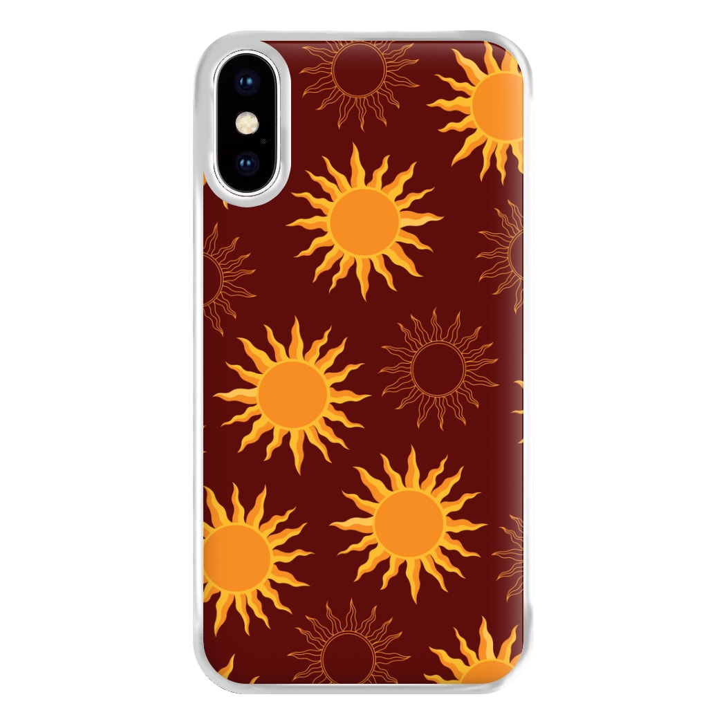 Vintage Sun Pattern Phone Case for iPhone XS Max