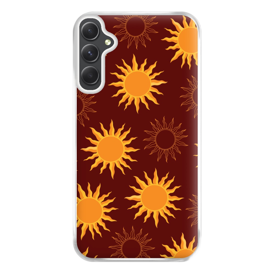 Vintage Sun Pattern Phone Case for Galaxy A54