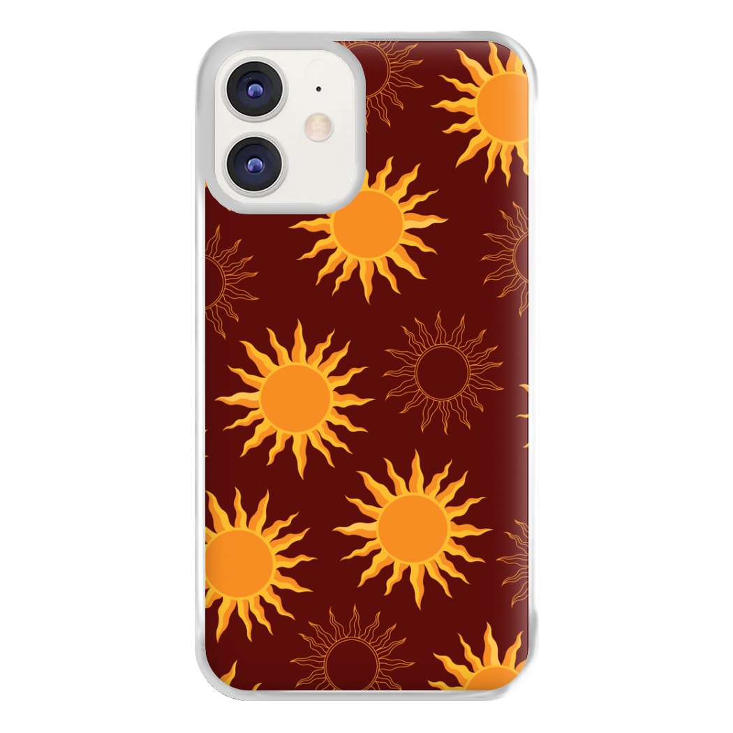 Vintage Sun Pattern Phone Case for iPhone 12 / 12 Pro