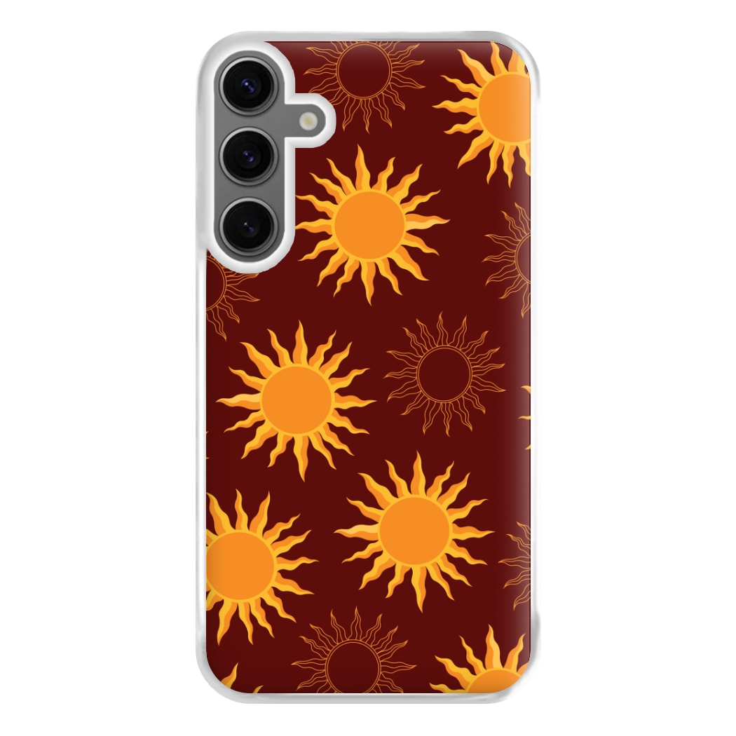Vintage Sun Pattern Phone Case for Galaxy S24FE