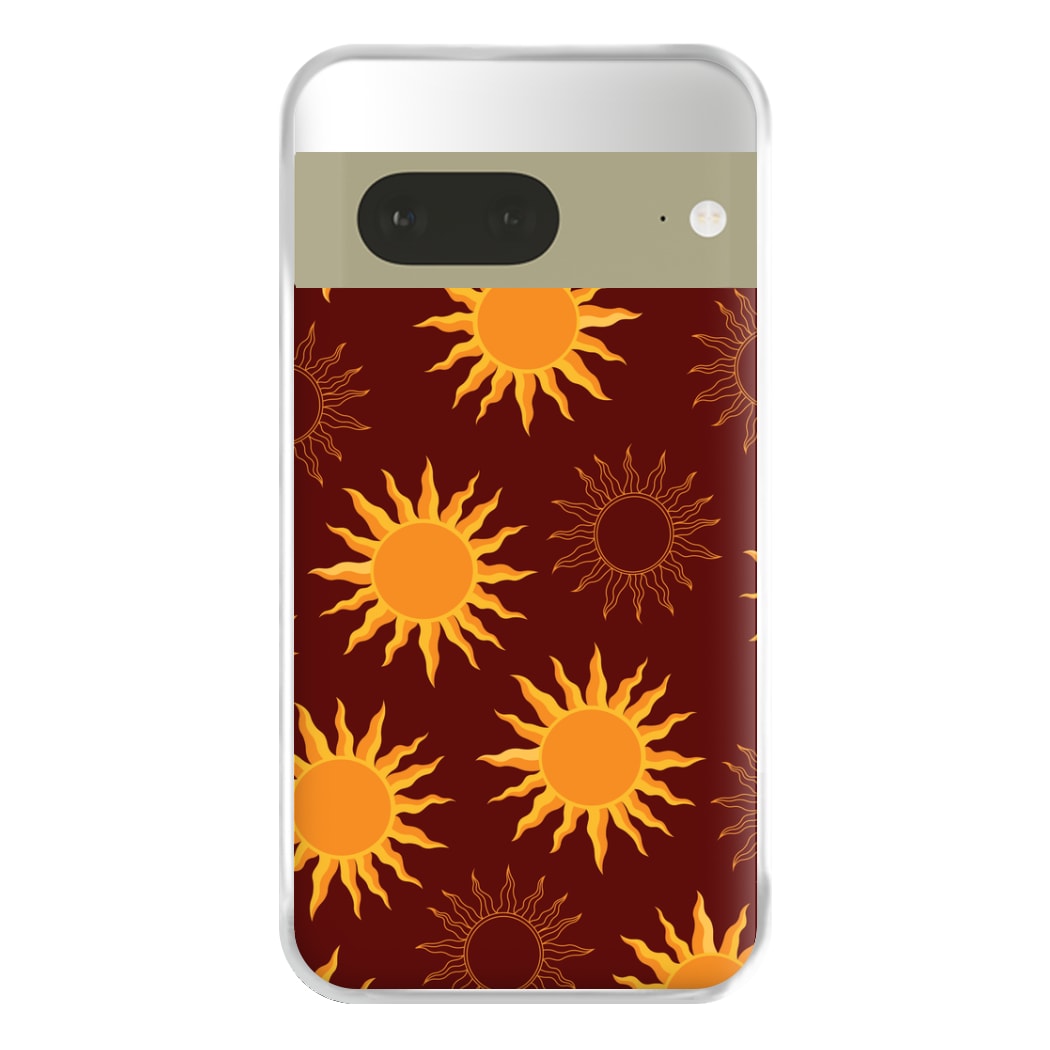 Vintage Sun Pattern Phone Case for Google Pixel 7a