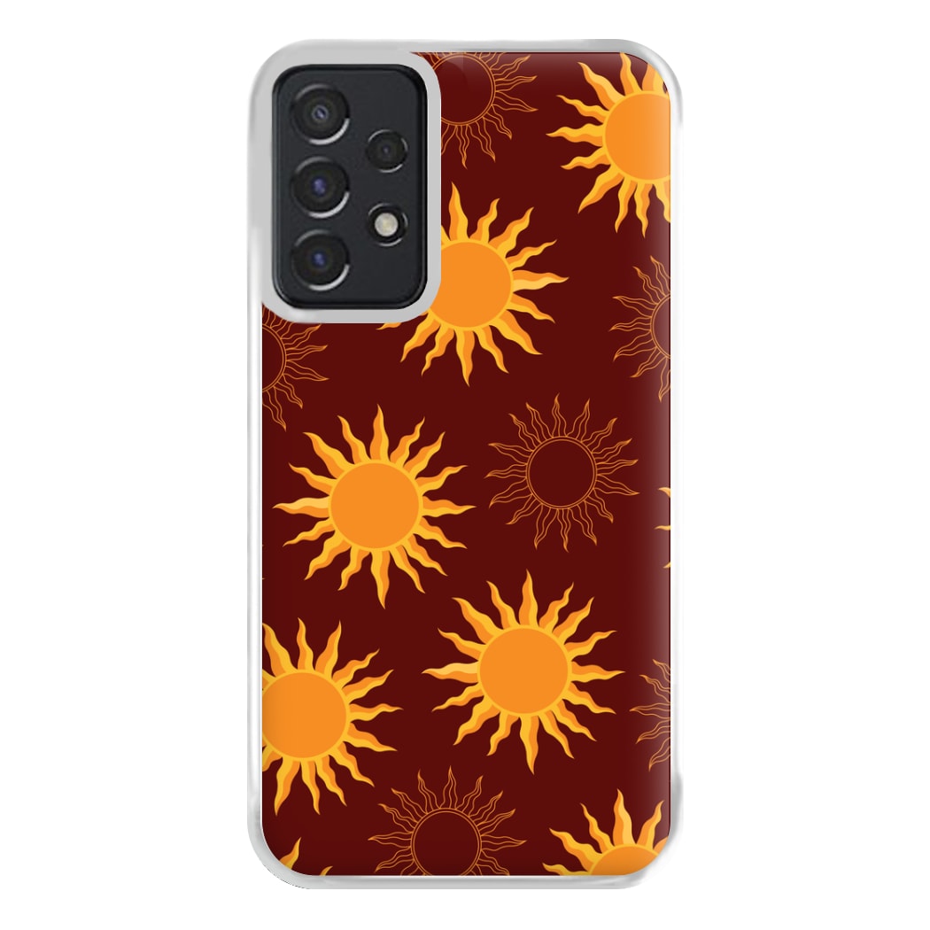 Vintage Sun Pattern Phone Case for Galaxy A52 / A52s