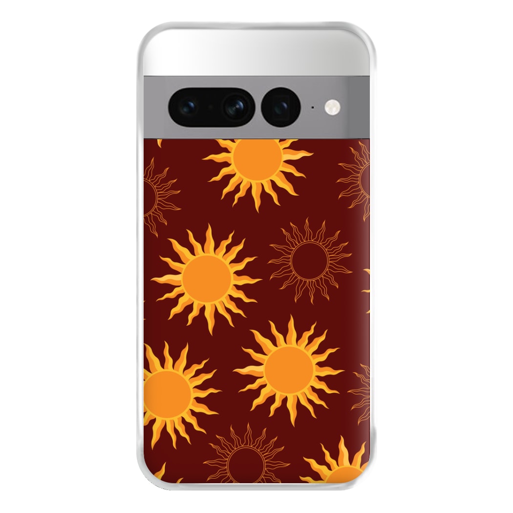 Vintage Sun Pattern Phone Case for Google Pixel 7 Pro