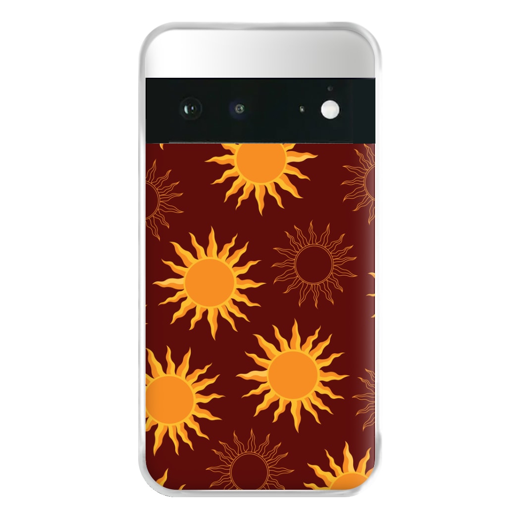 Vintage Sun Pattern Phone Case for Google Pixel 6a