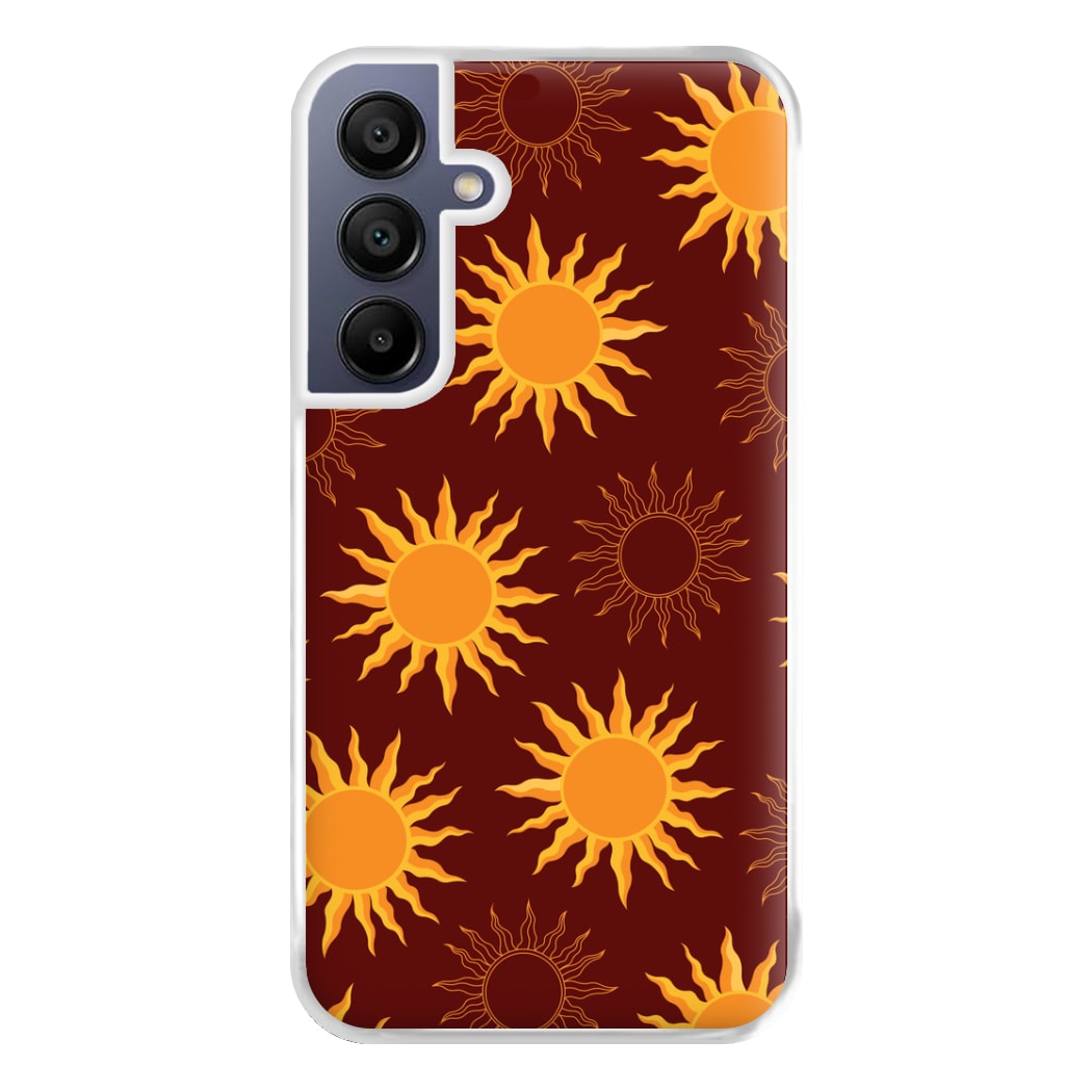 Vintage Sun Pattern Phone Case for Galaxy A16