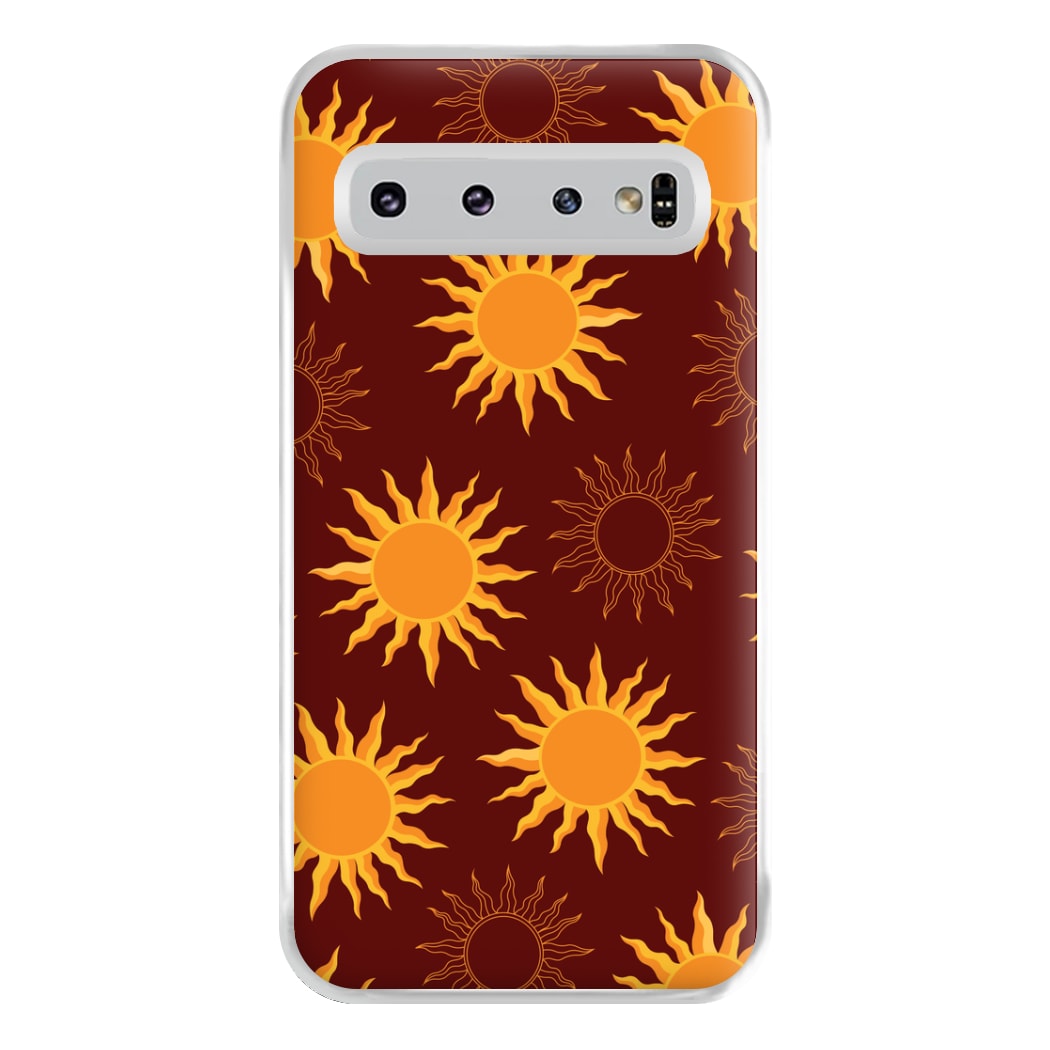 Vintage Sun Pattern Phone Case for Galaxy S10 Plus