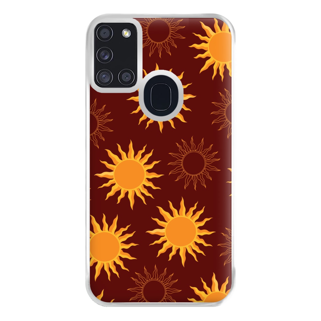 Vintage Sun Pattern Phone Case for Galaxy A21s