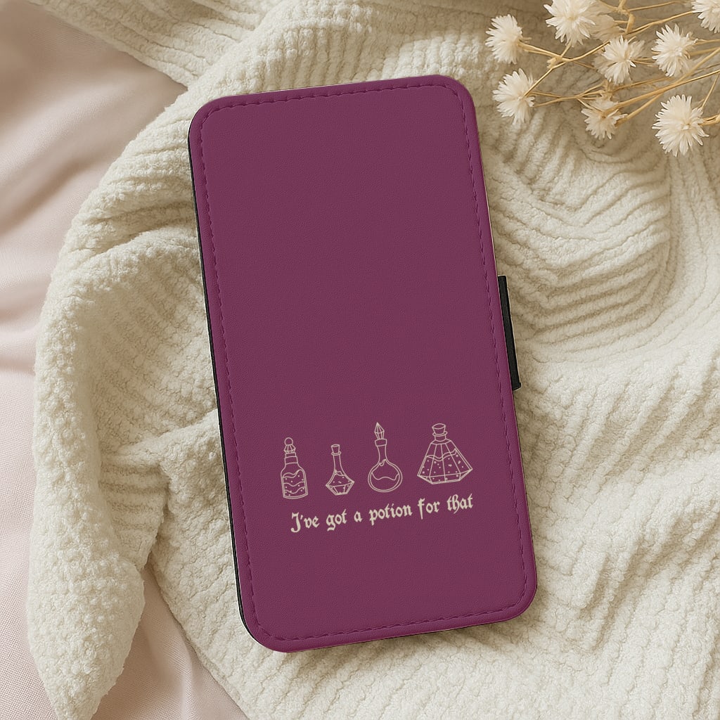 I've Got A Potion For You Dark Pink Wallet Phone Case