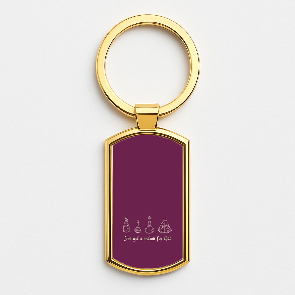 I've Got A Potion For You Dark Pink Gold Keyring