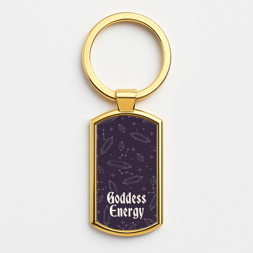Goodess Energy Pattern Gold Keyring
