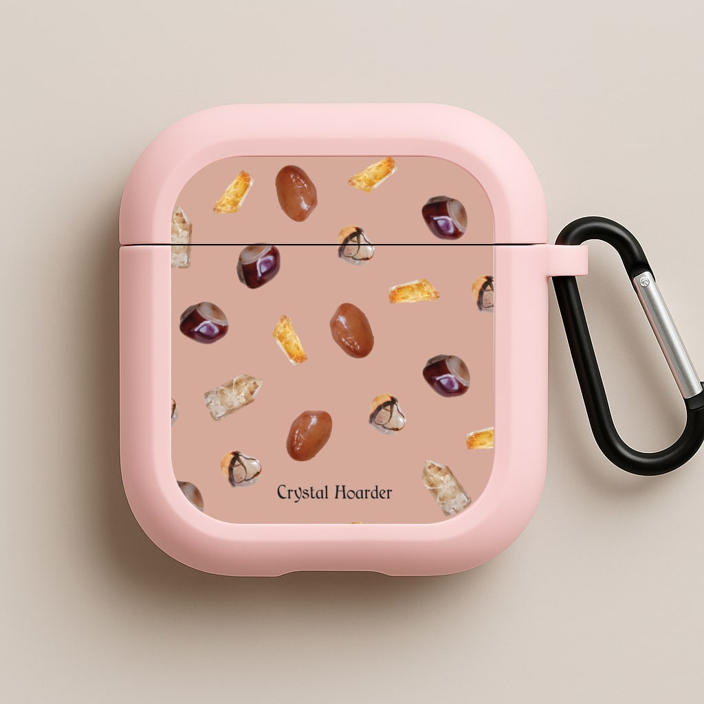Crystal Hoarder Pattern Pink AirPods Case
