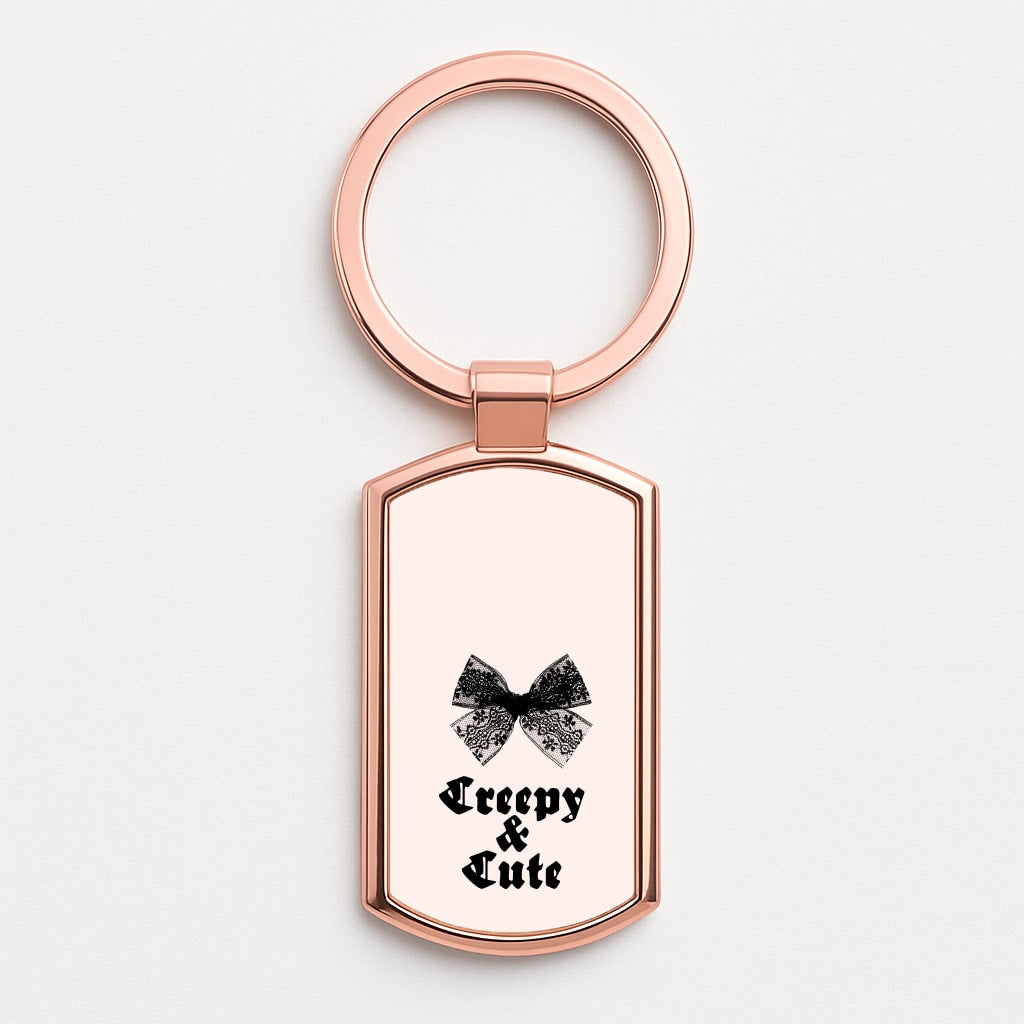 Creepy And Cute Coquette Rose Gold Keyring