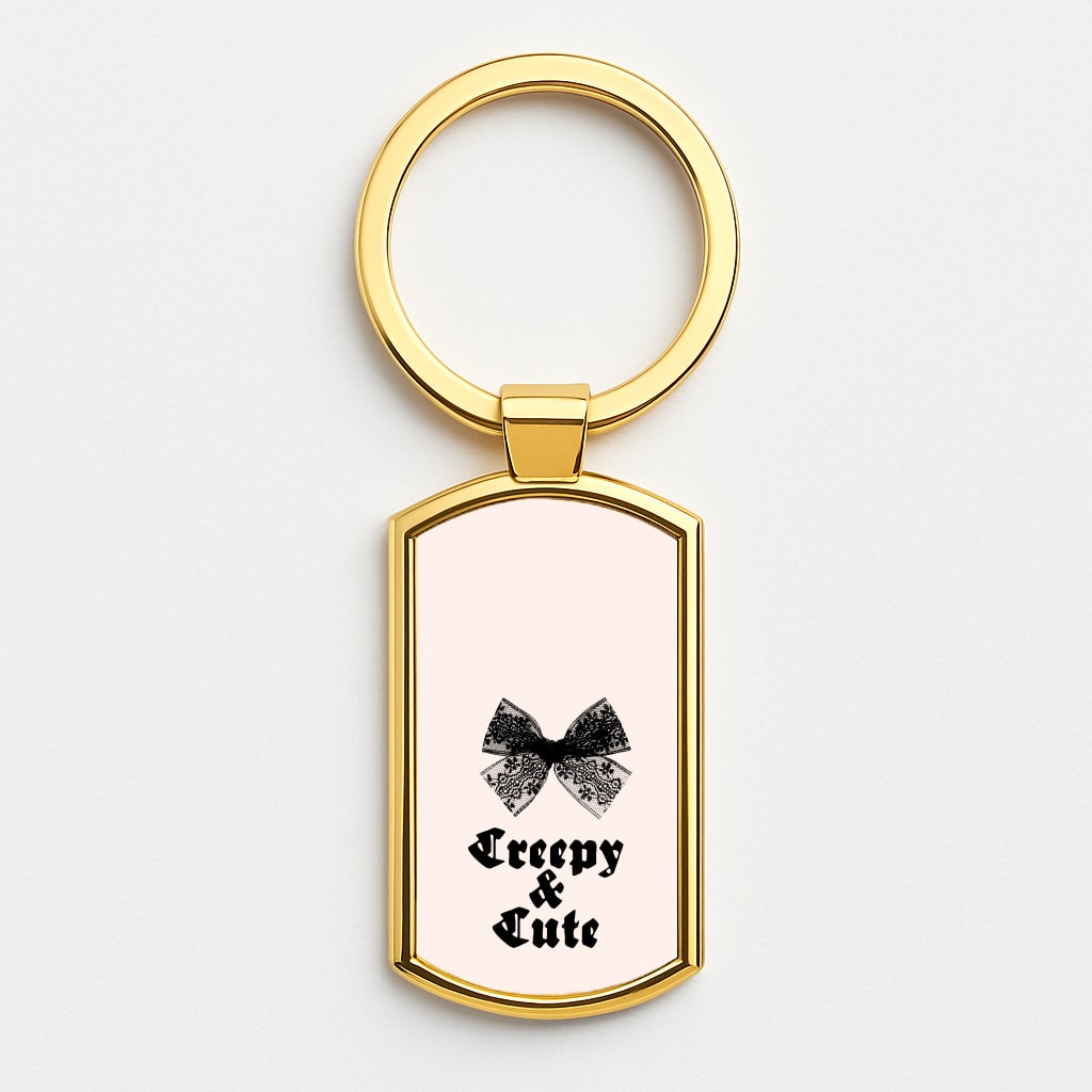 Creepy And Cute Coquette Gold Keyring