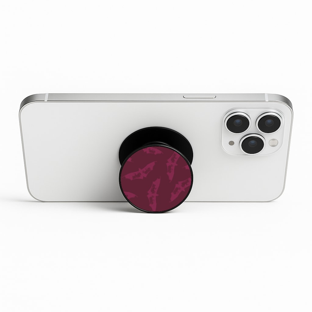 Dark Pink Bats Pattern Phone Stand