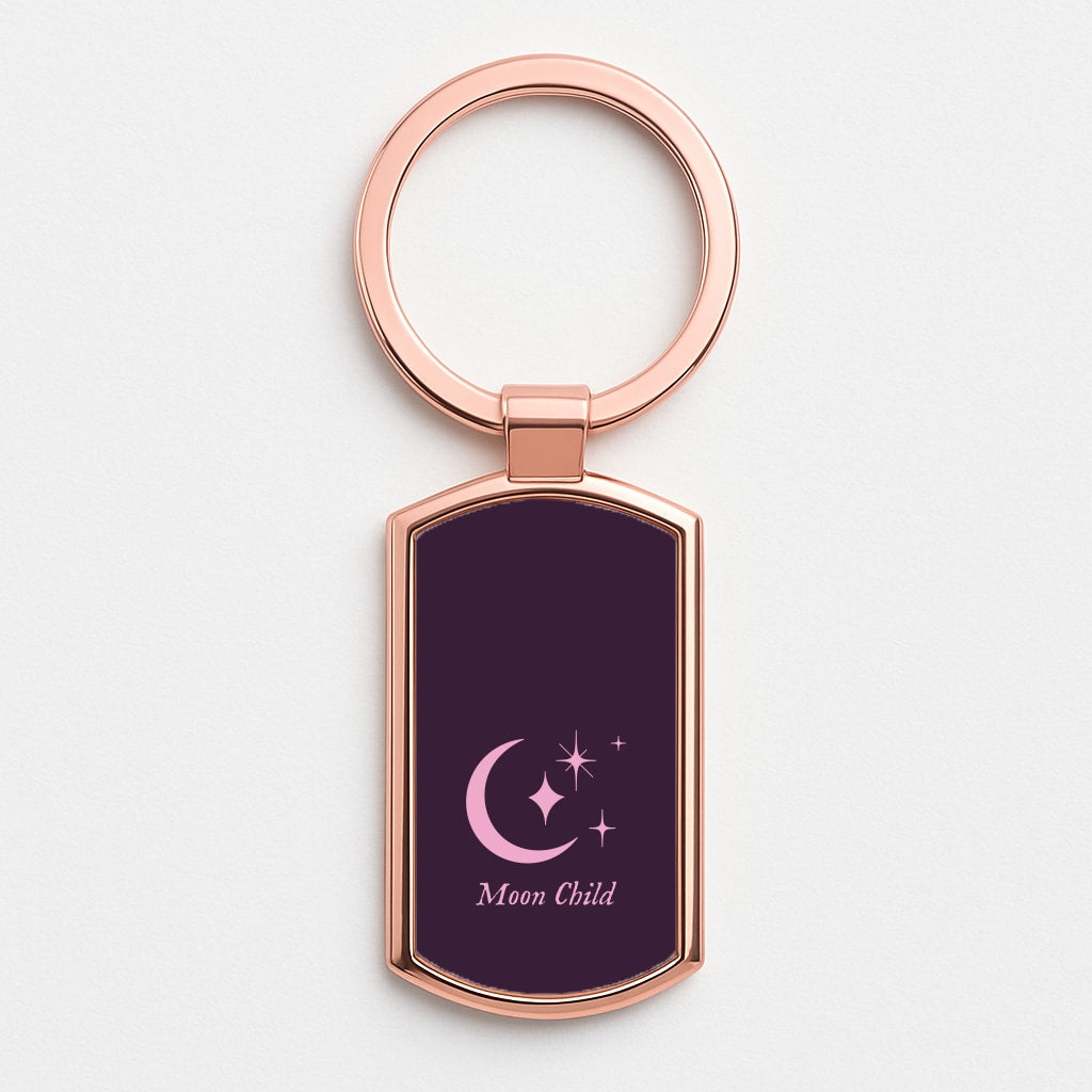 Moon Child Rose Gold Keyring