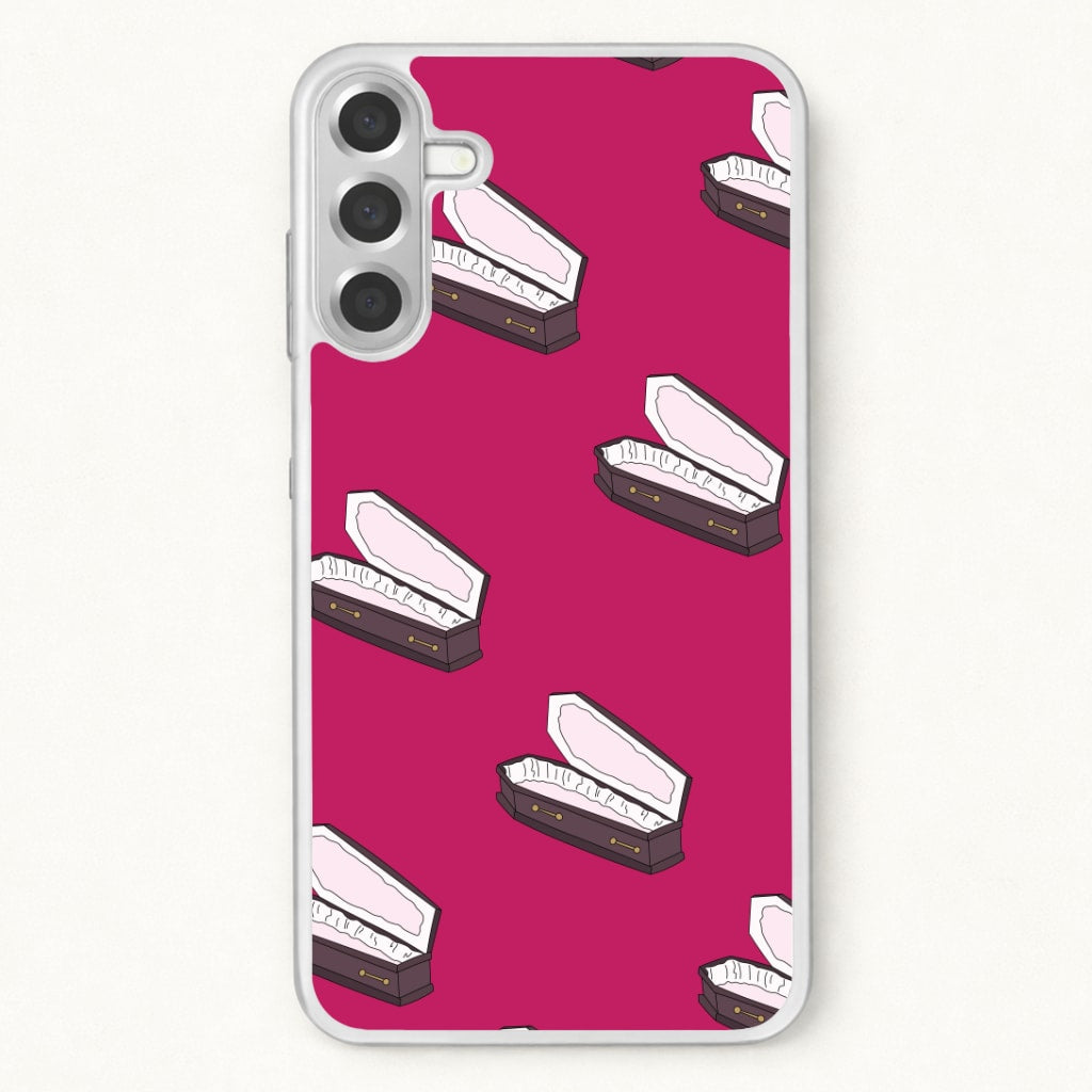 Bright Pink Coffin Pattern Phone Case for Galaxy A37
