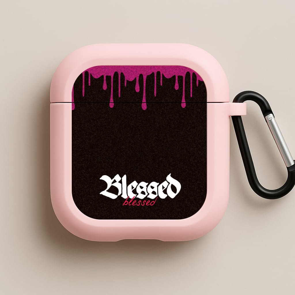 Glitter Blessed Pink AirPods Case