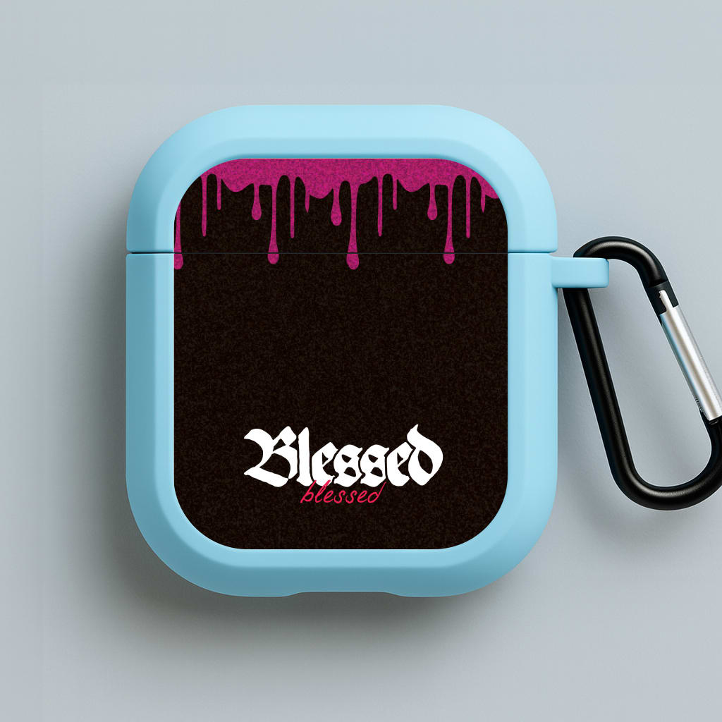 Glitter Blessed Blue AirPods Case