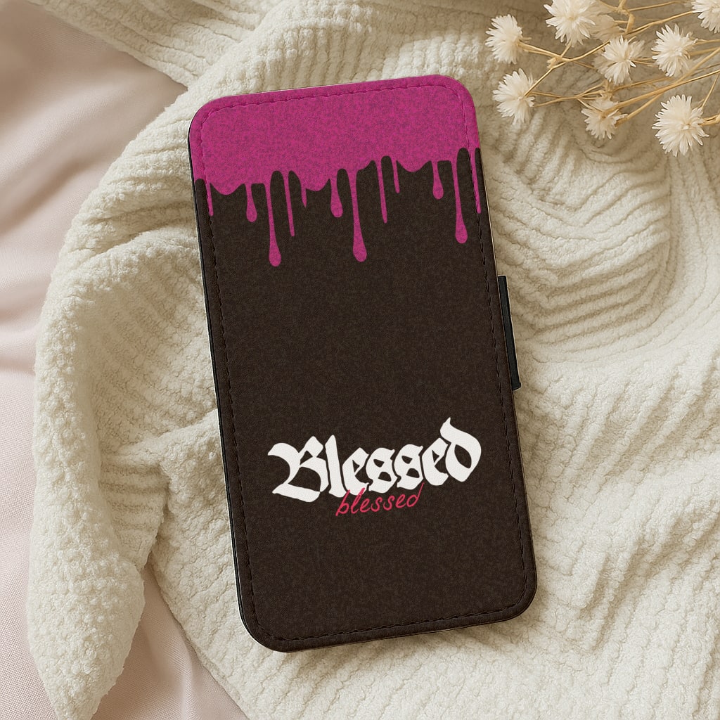 Glitter Blessed Wallet Phone Case