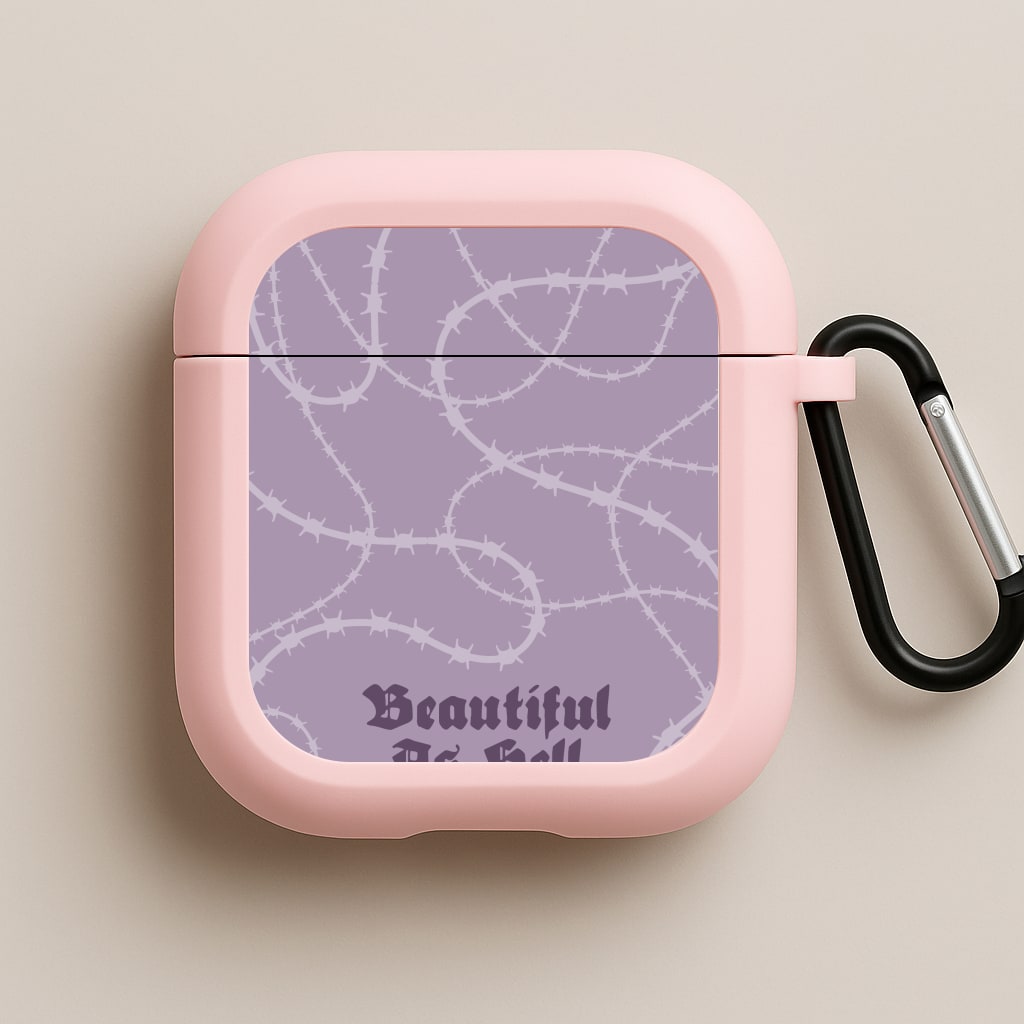 Beautiful As Hell Pattern Pink AirPods Case