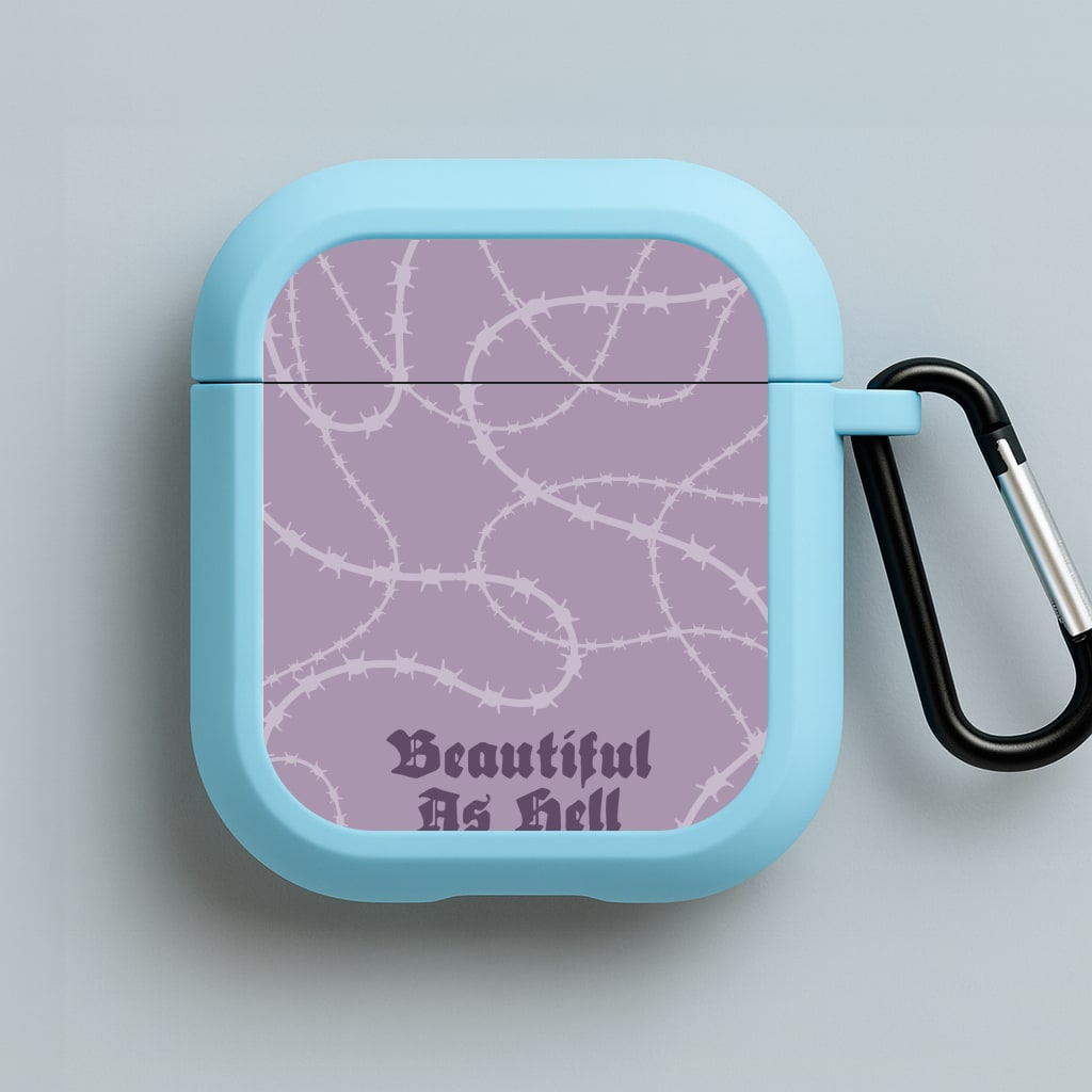 Beautiful As Hell Pattern Blue AirPods Case