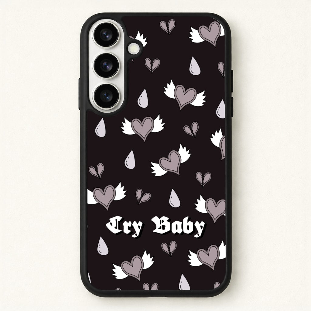 Cry Baby Monochrome Hearts Pattern Phone Case for Galaxy S26