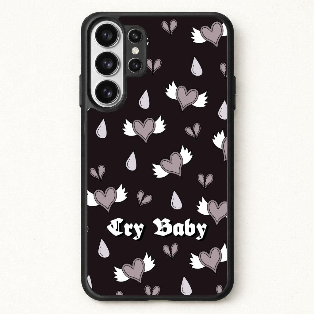 Cry Baby Monochrome Hearts Pattern Phone Case for Galaxy S26 Ultra