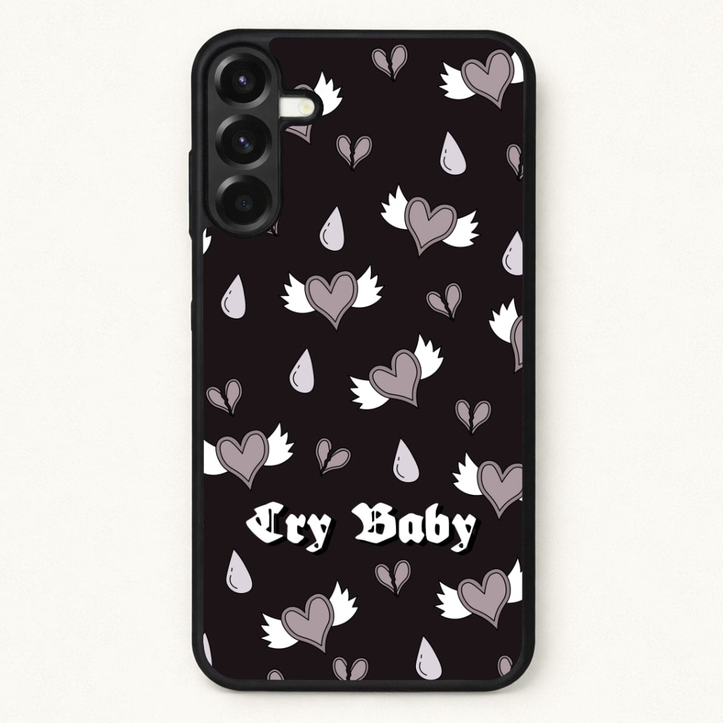 Cry Baby Monochrome Hearts Pattern Phone Case for Galaxy A57