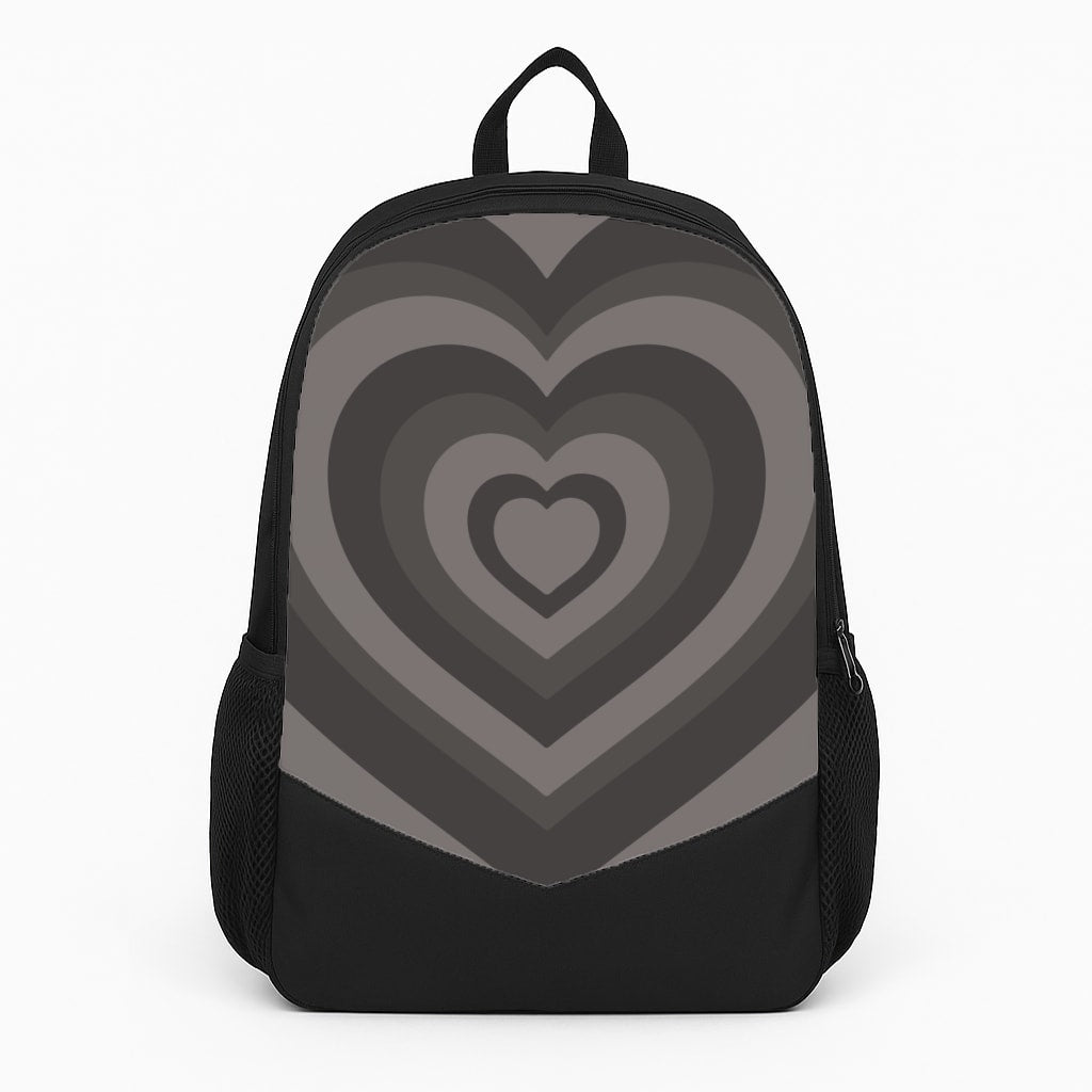 Abstract Black Heart Large Backpack