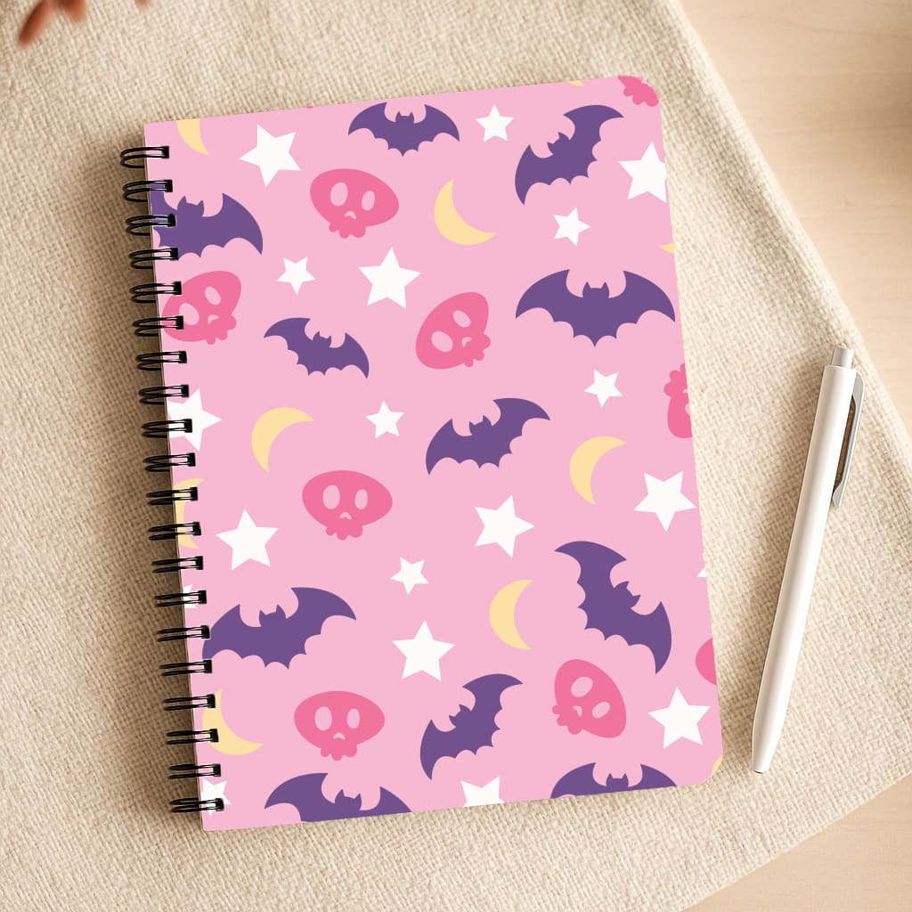Skull, Bats And Stars Pattern Notepad