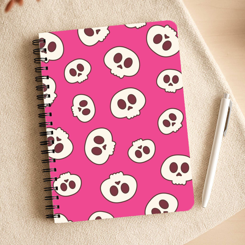 Pink Skulls Pattern Notepad