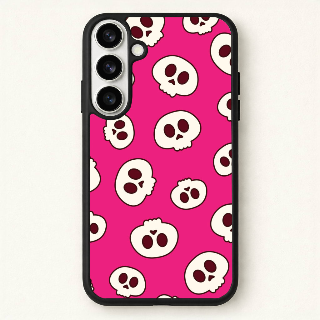 Pink Skulls Pattern Phone Case for Galaxy S26 Plus
