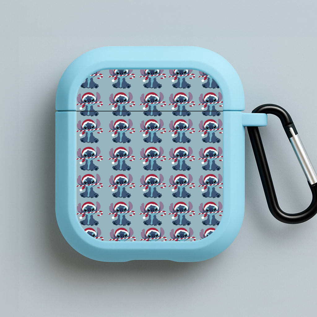 Stitch - Christmas Patterns Blue AirPods Case