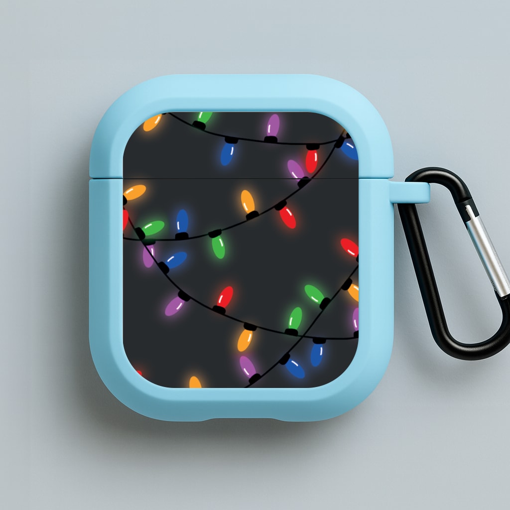 Rainbow Lights - Christmas Patterns Blue AirPods Case